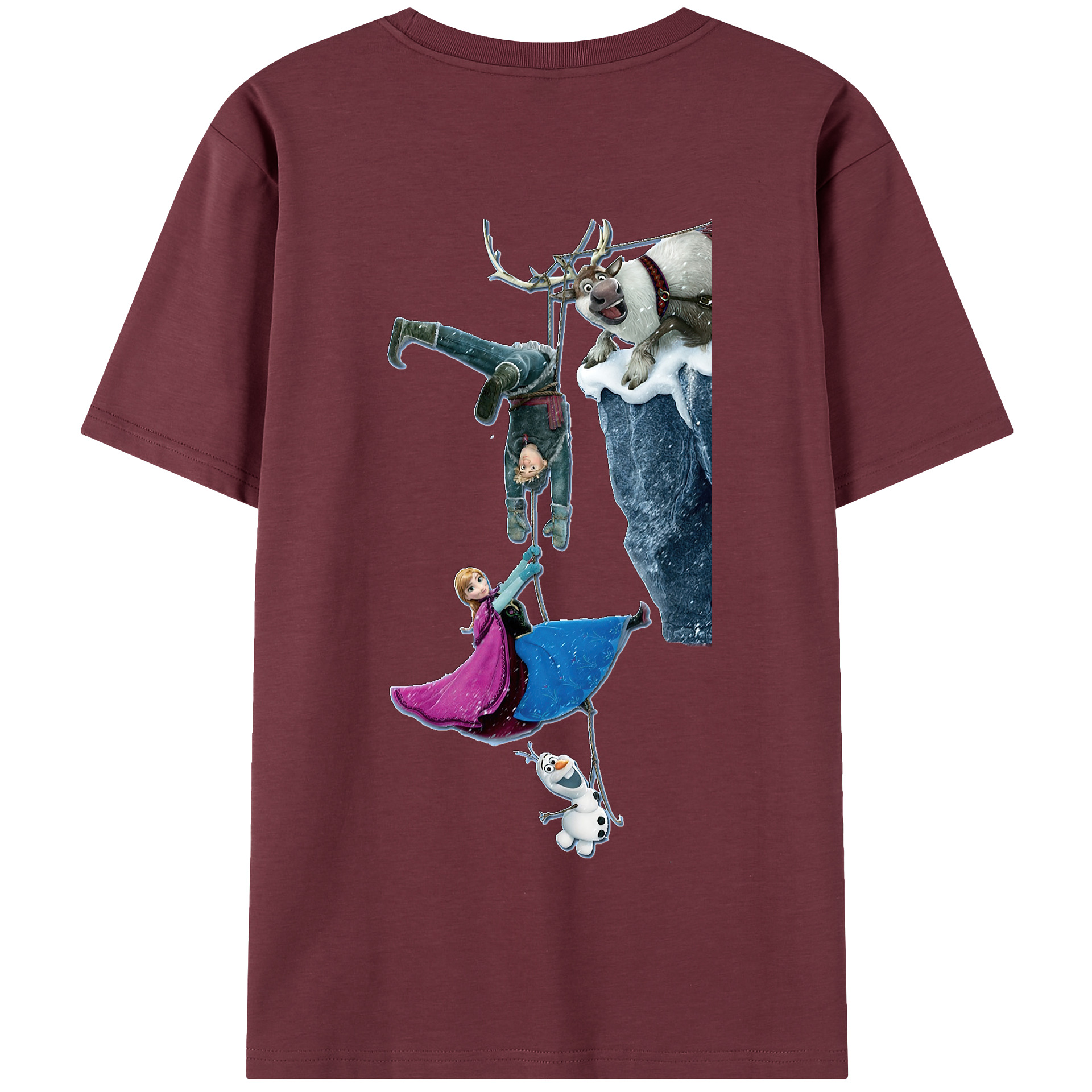 （画像用） アナと雪の女王 アンナ エルサ Frozen Anna Elsa 綿100％半袖Tシャツ（背面プリント）